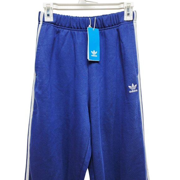 Adidas Originals Blue Track Pants With White Stripes Unisex Size 4 us S - Picture 10 of 10